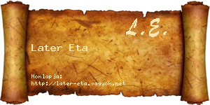 Later Eta névjegykártya